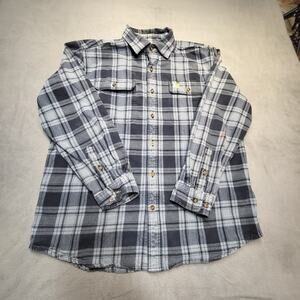Carhartt Shirt Mens L Plaid Flannel Button Up Long Sleeve Pockets
